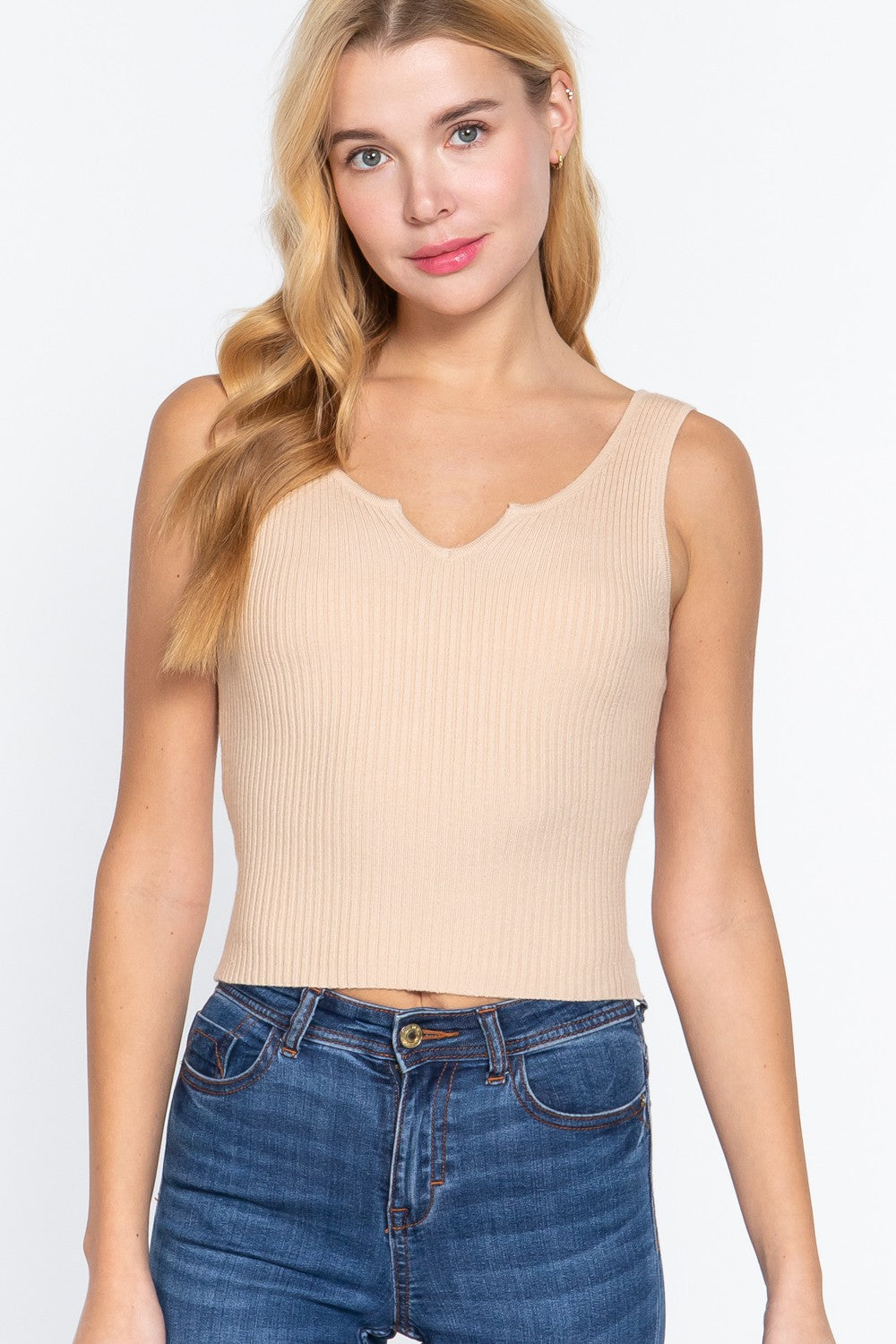 Jr Tank Top Ribbed V Neck Tear Dro-hotRAGS.com