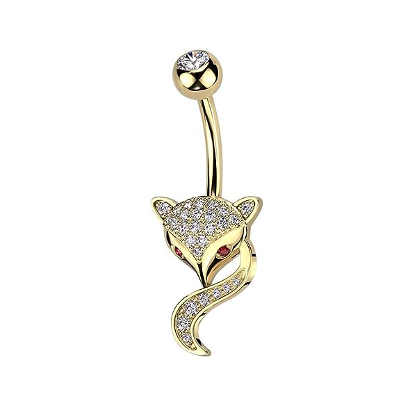 Belly Ring - Fox Gold-hotRAGS.com