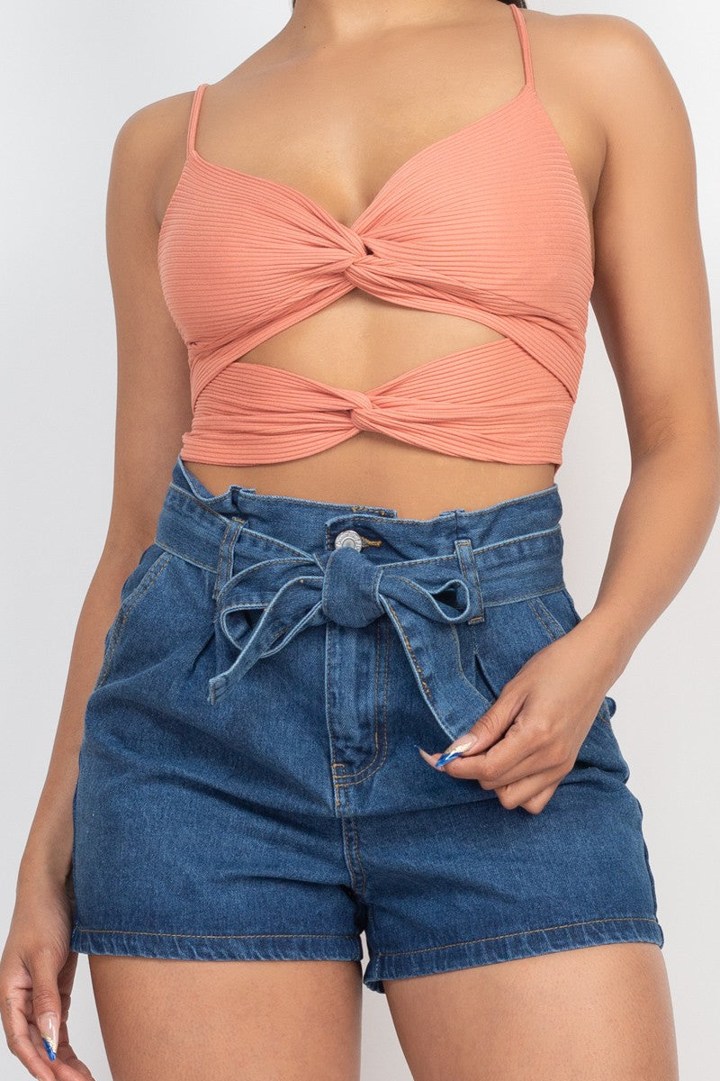 Jr Cami Twist Front Cropped-hotRAGS.com