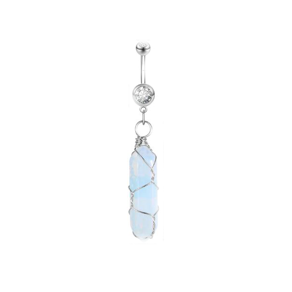 Belly Ring - Silver Crystal-hotRAGS.com