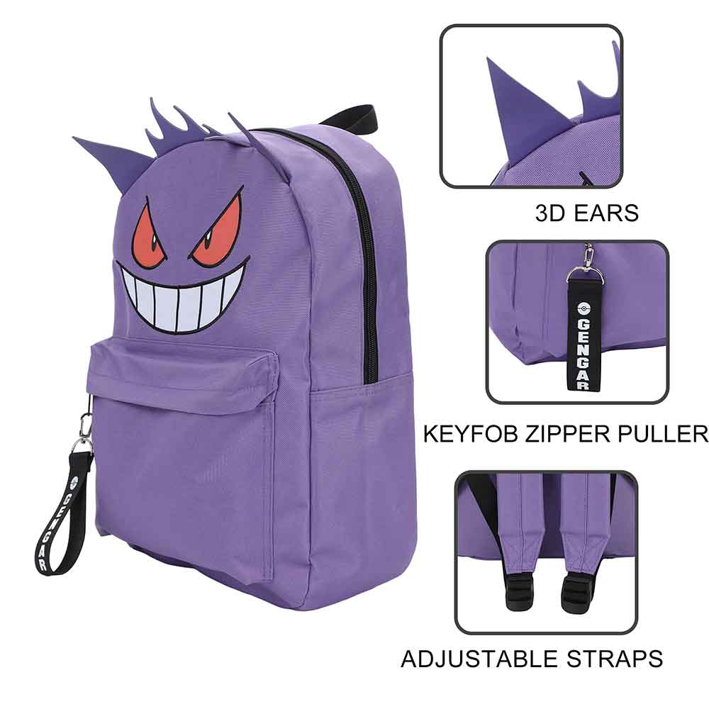 Backpack - Pokémon Gengar 3d - 16" Backpack with Chunky Webbing Strap-hotRAGS.com
