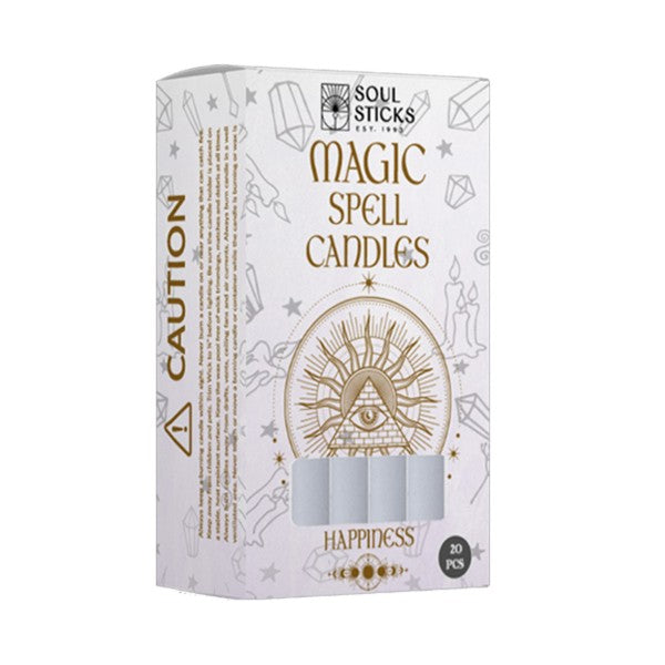 Soul Sticks - 4" Magic Spell Chime Taper Premium Candles - 20 Pcs For Rituals, Ceremonies, Meditation, Altar And Spells (happiness)-hotRAGS.com