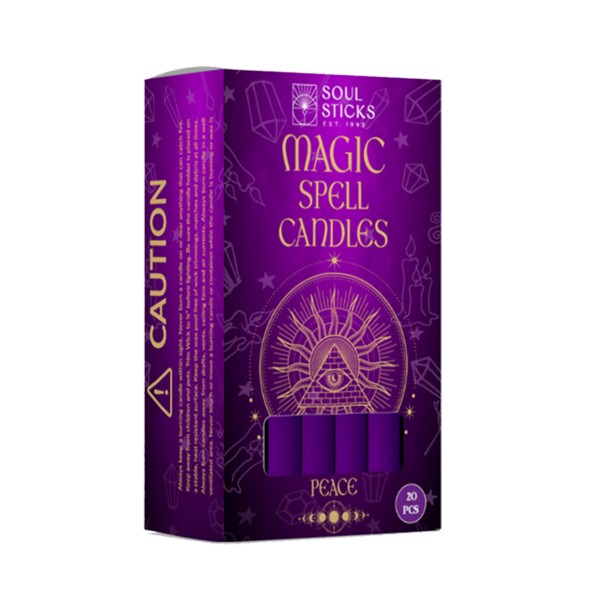 Soul Sticks 4" Magic Spell Chime Taper Premium Candles 20 Pcs For Rituals, Ceremonies, Meditation, Altar And Spells (peace)-hotRAGS.com