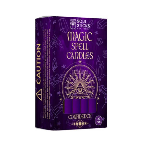 Soul Sticks 4" Magic Spell Chime Taper Premium Candles 20 pcs for Rituals, Ceremonies, Meditation, Altar and Spells (Confidence)-hotRAGS.com