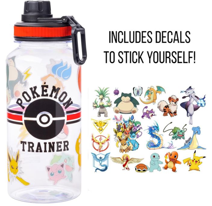 Pokemon Trainer - Twist Spout Plastic Water Bottle with Stickers, You Stick Yourself, 32 Ounces-hotRAGS.com