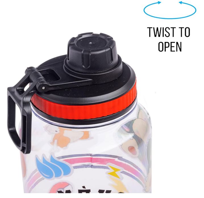 Pokemon Trainer - Twist Spout Plastic Water Bottle with Stickers, You Stick Yourself, 32 Ounces-hotRAGS.com