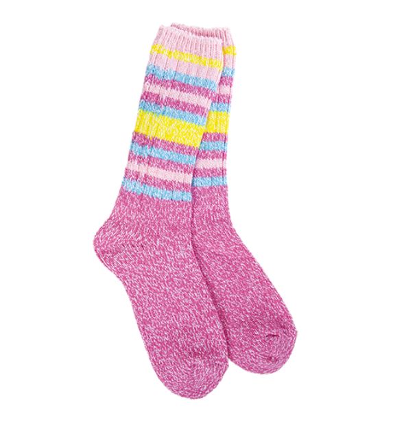 Socks - Worlds Softest Socks - Ibis Rose Stripe-hotRAGS.com