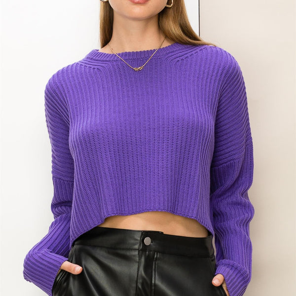 PERVERZE Double Mohair Cropped Tops パープル PERVERZE Double Mohair Cropped Tops ニット PERVERZE Double Mohair