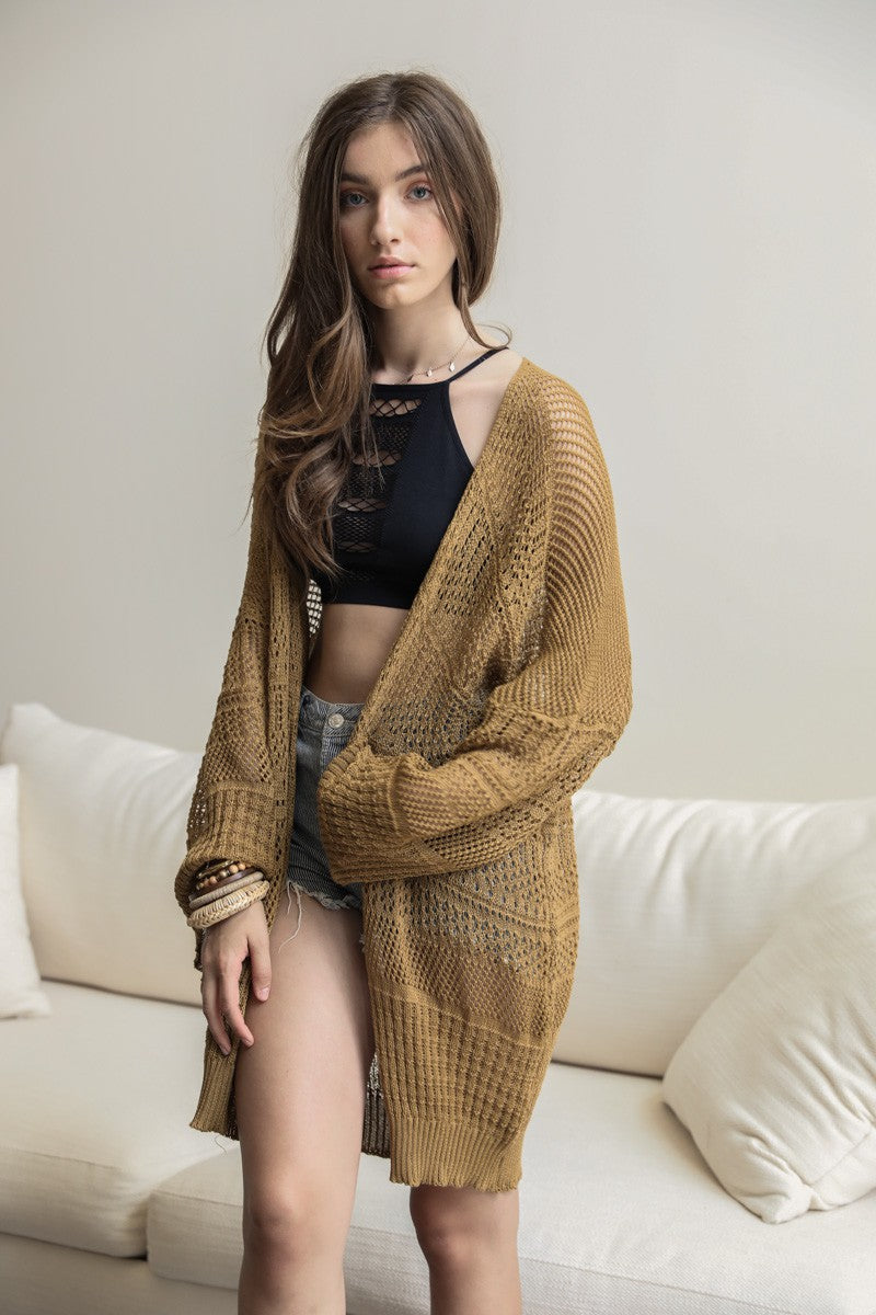 Cardigan Knit - Bronze-hotRAGS.com