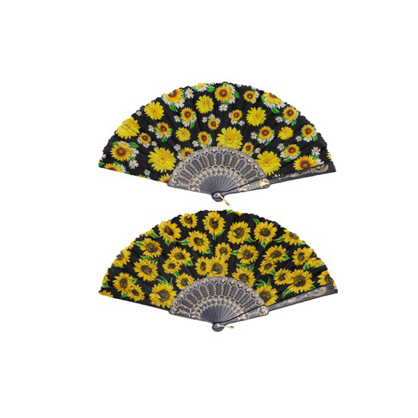 Sunflower Print Novelty Oriental Handheld Fan-hotRAGS.com