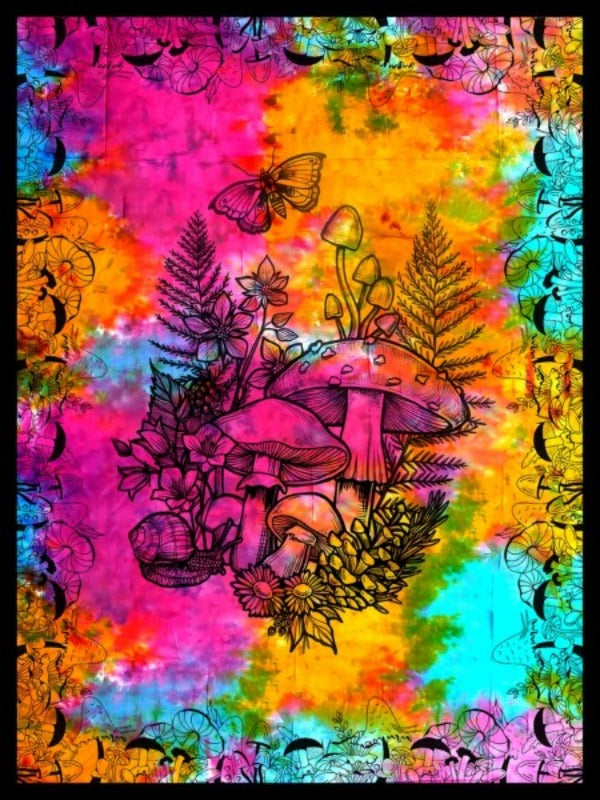Tapestry - Tie Dye Mushroom-hotRAGS.com