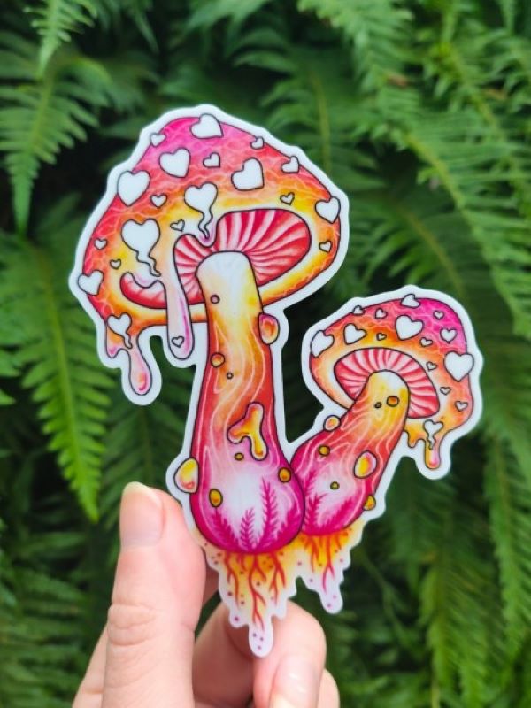 Sticker - Luv Drug Mushroom-hotRAGS.com