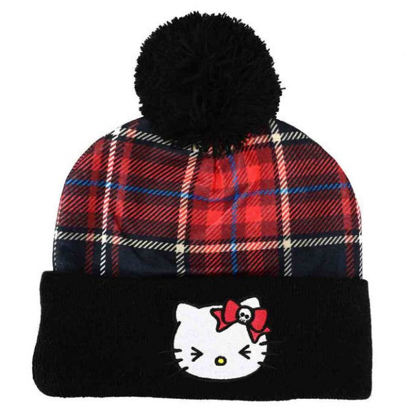 Beanie - Hello Kitty - Plaid-hotRAGS.com