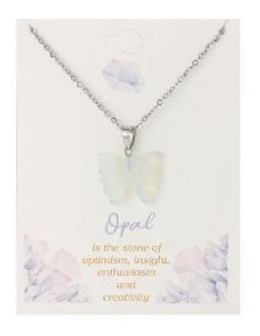 Necklace - Butterfly - Opal-hotRAGS.com