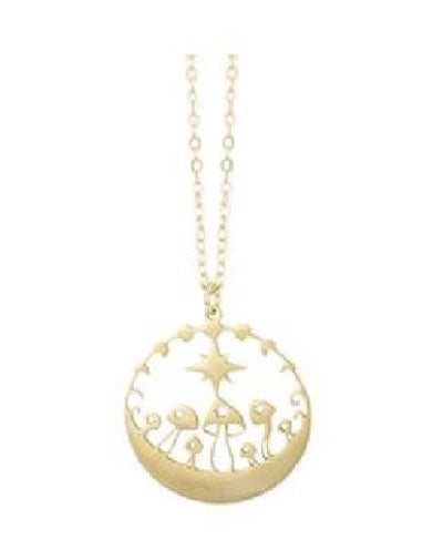 Necklace - Lunar Mushroom - Gold-hotRAGS.com