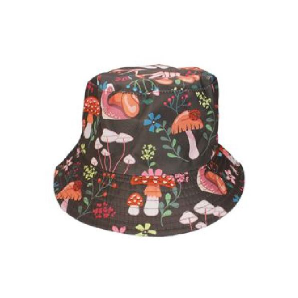 Bucket Hat- Mushroom Floral -Brown-hotRAGS.com