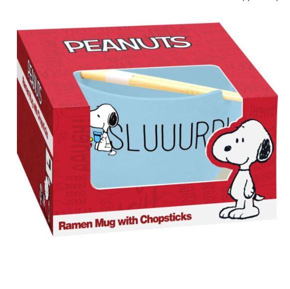 Ramen Bowl - Peanuts Snoopy Sluuurp Ramen Mug w/Chopsticks Set-hotRAGS.com