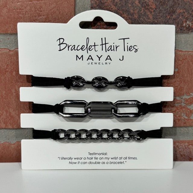 Hair Tie Or Bracelet - Gunmetal Black -3pc-hotRAGS.com