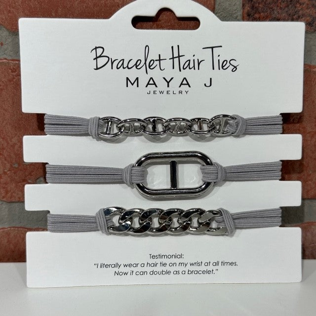 Hair Tie Or Bracelet - Silver Gray 1-hotRAGS.com