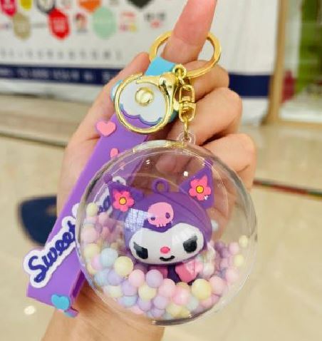 KEYCHAIN - KUROMI CONFETTI BALL-hotRAGS.com