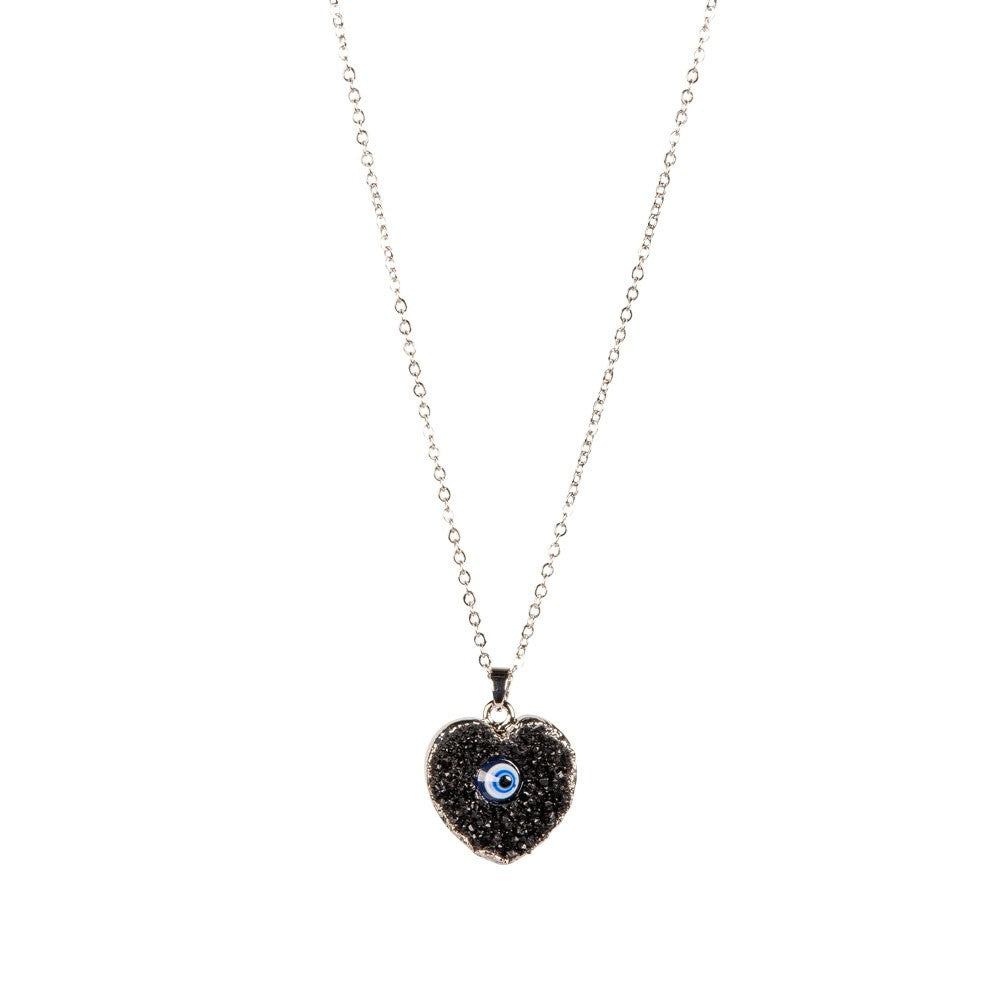 Necklace - Heart Evil Eye Druzy-hotRAGS.com