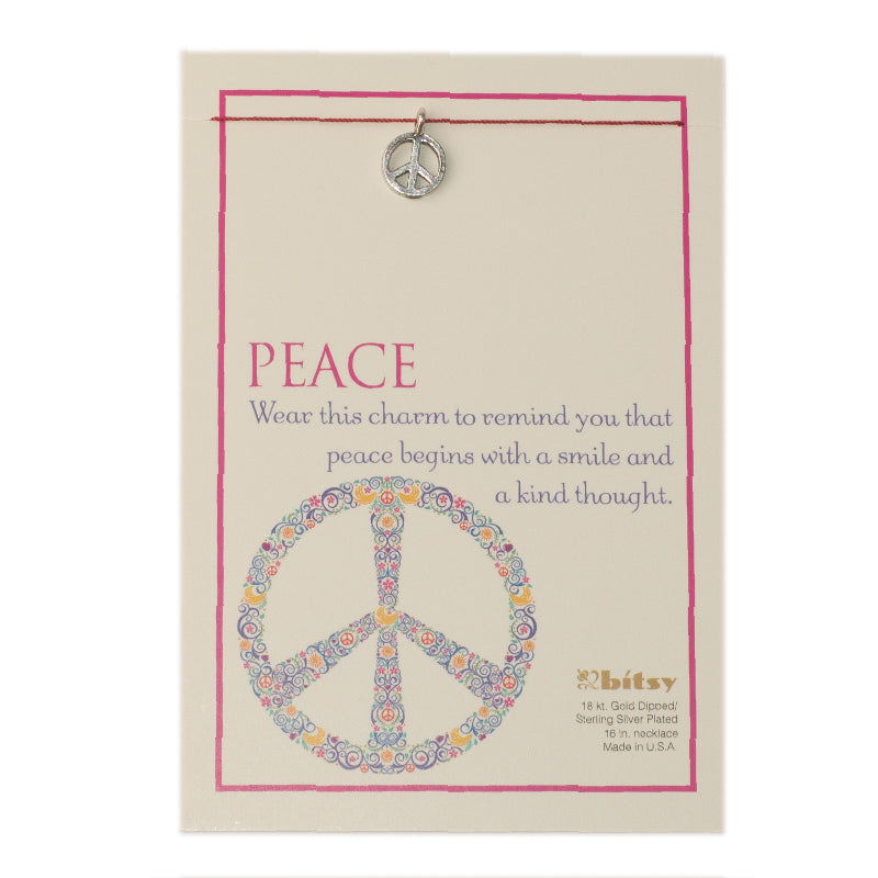 Necklace - Bitsy - Peace Carded-hotRAGS.com