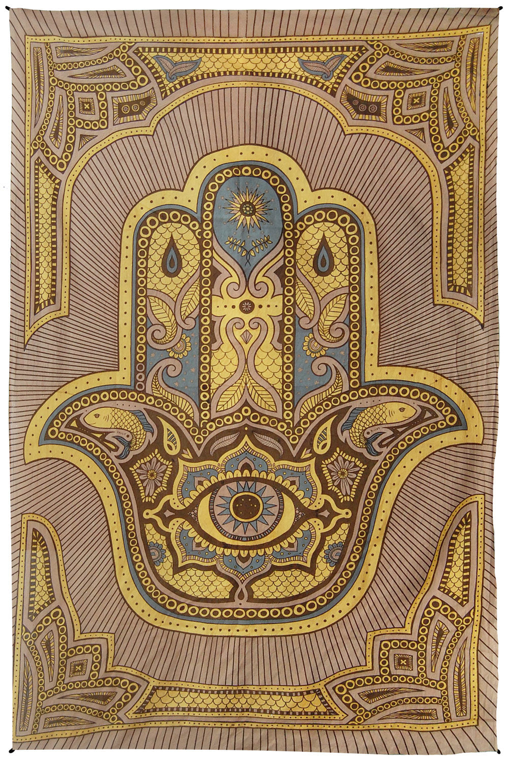 Tapestry - Hamsa Hand -Brown-hotRAGS.com