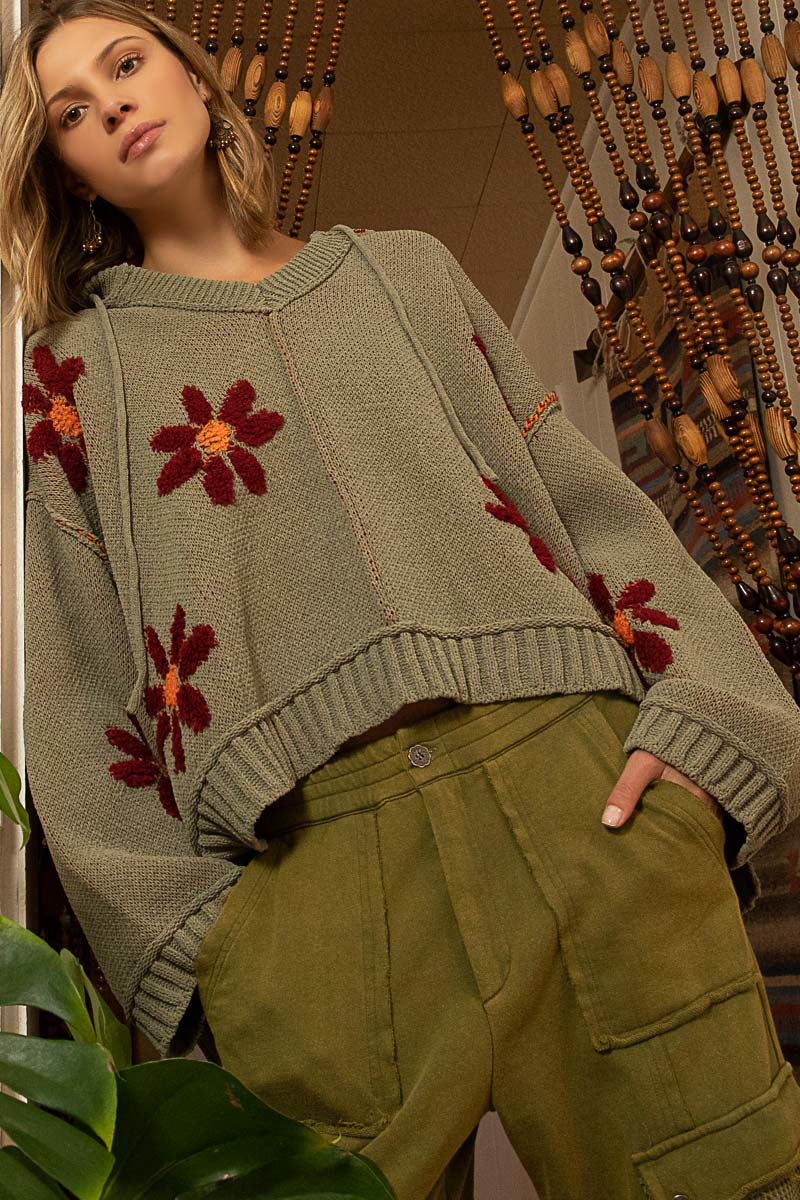 Jr Long Sleeve Flower Hooded-hotRAGS.com