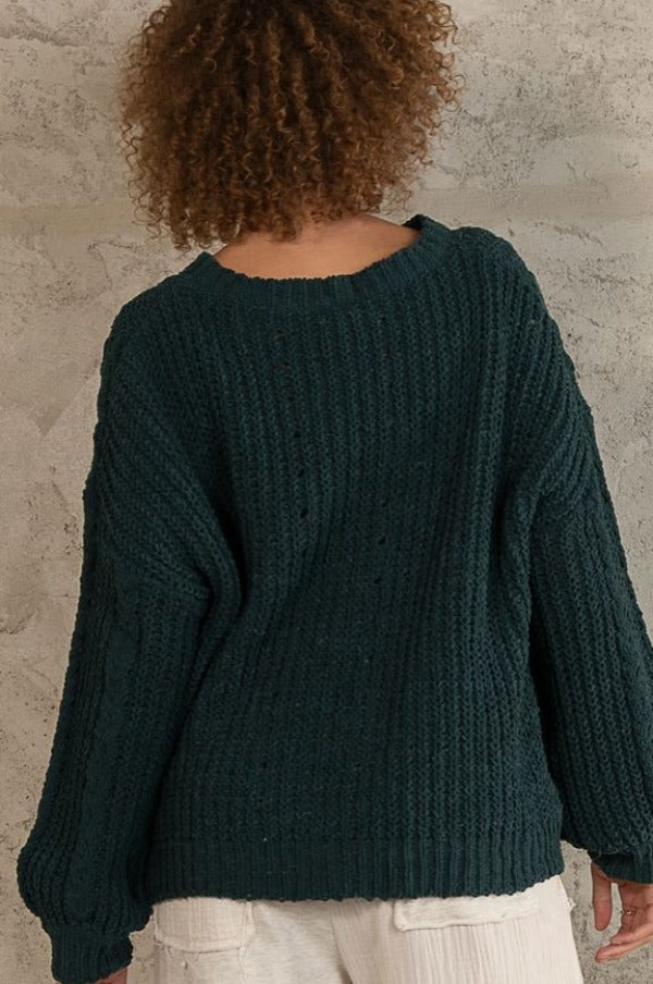 Sweater - Crop - Dark Green-hotRAGS.com