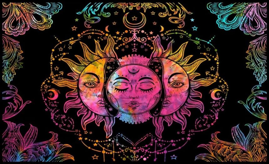 Tapestry - Three Faces - Sun and Moon-hotRAGS.com