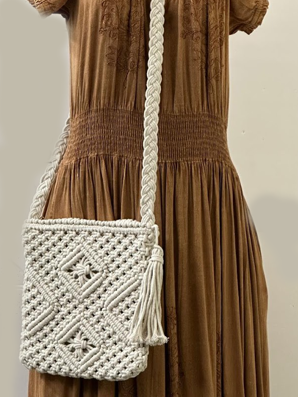 Bag - Shoulder Bag - Crochet - Tassle-hotRAGS.com