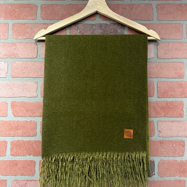 Scarf - Wool - Solid Olive-hotRAGS.com