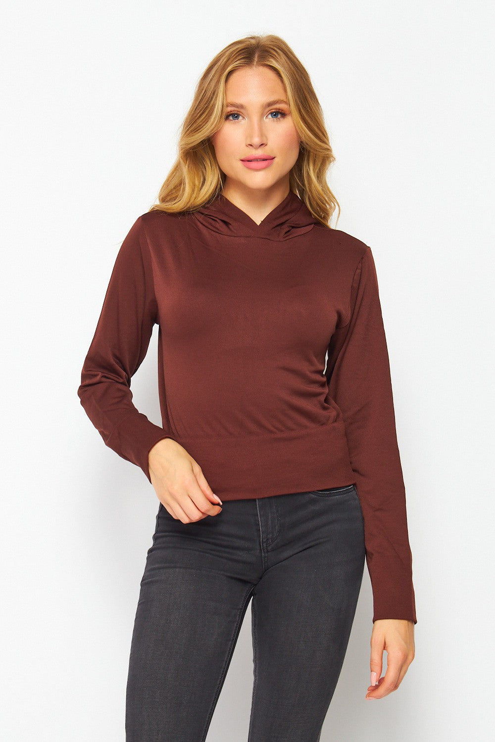 Jr Top - Long Sleeve With Hood - Brown-hotRAGS.com