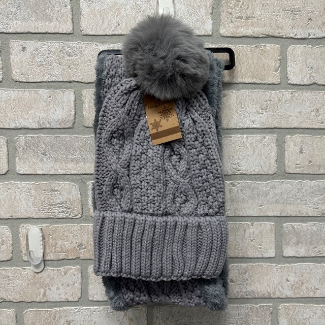 Hat And Scarf Set - Grey-hotRAGS.com