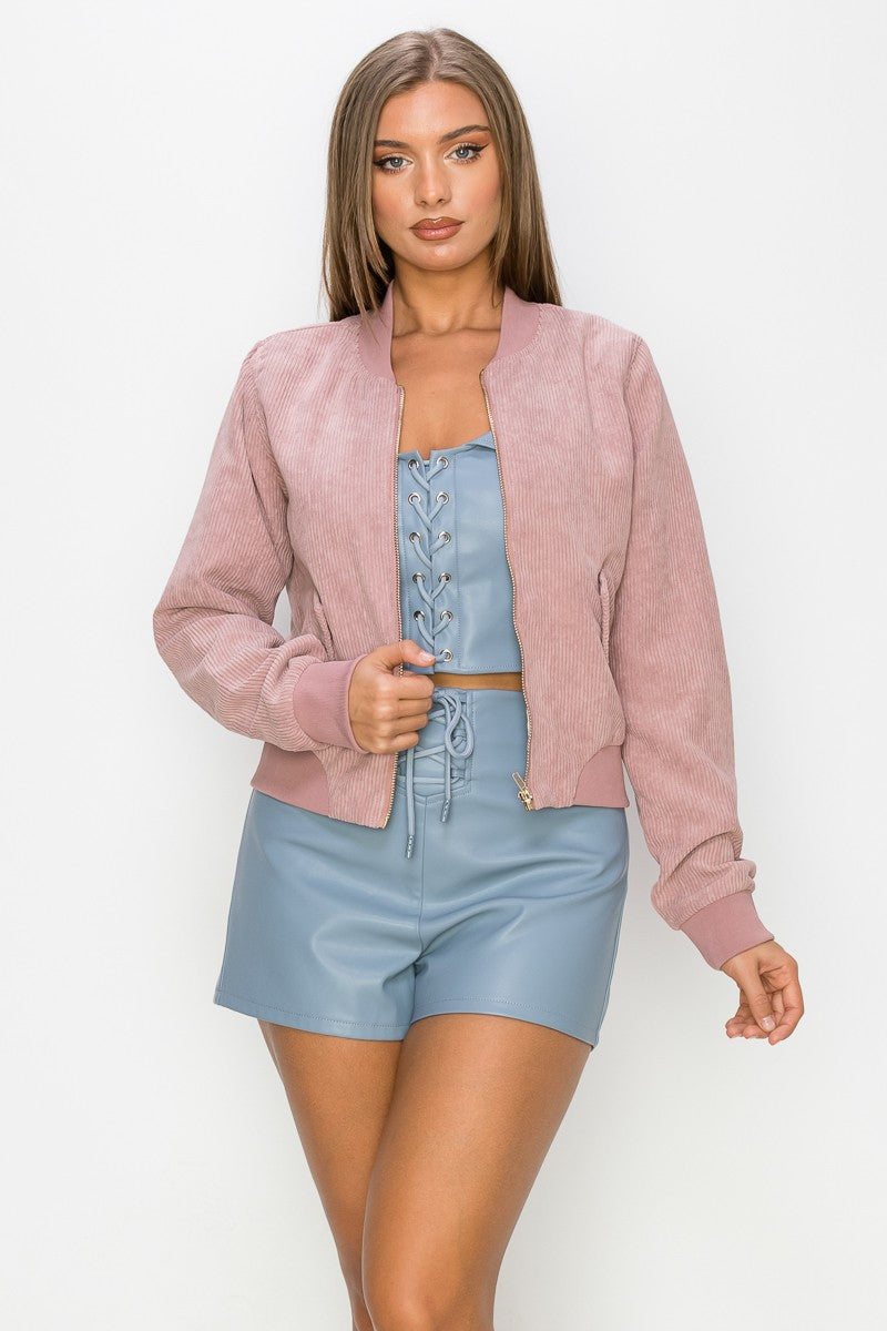 Jacket - Corduroy - Blush-hotRAGS.com