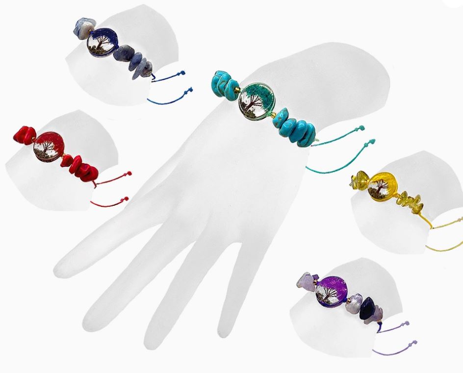 Bracelets - Tree of Life Chip Stone String Pull Tie Bracelet-hotRAGS.com