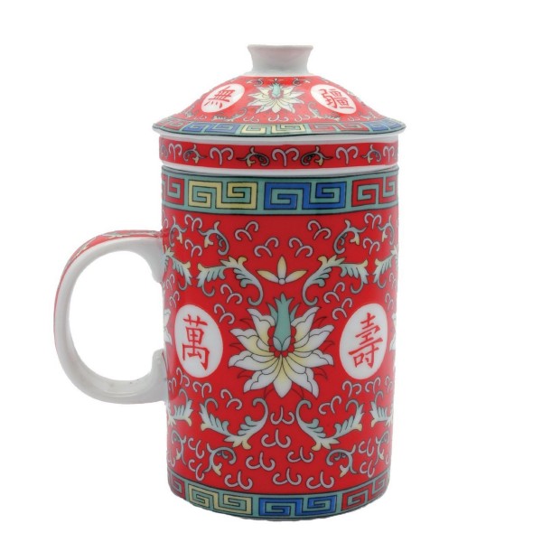 Mug - Tea Cup Red Porcelain-hotRAGS.com