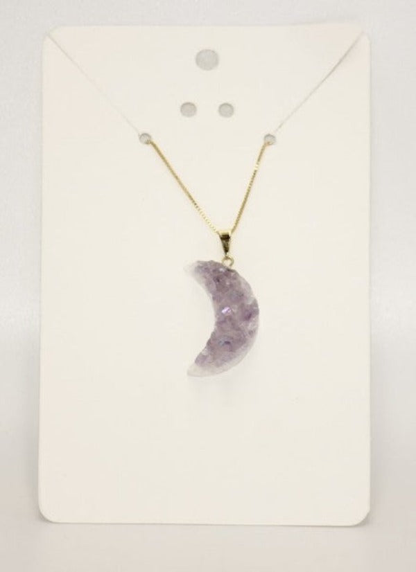 Necklace - Pearly Druzy Moon-hotRAGS.com