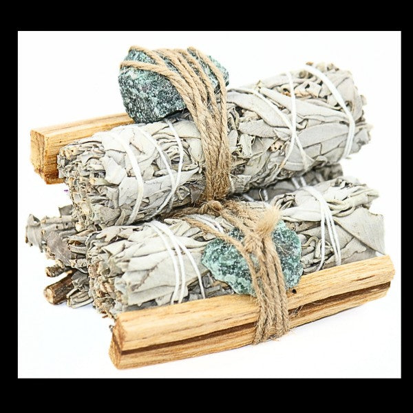 Sage Bundle - Smudge & Crystal Cleansing Bundle - Green Aventurine-hotRAGS.com