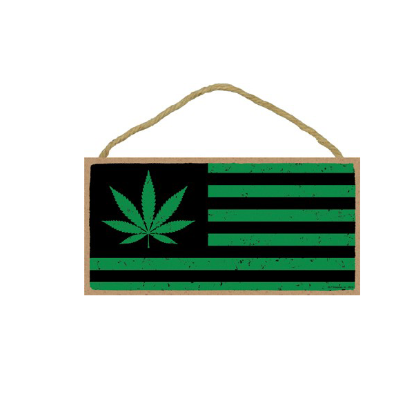 Wooden Sign - Cannabis Flag-hotRAGS.com
