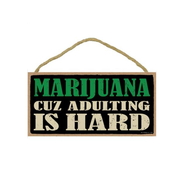 Wooden Sign - Adulting Is Hard - 5"x10"-hotRAGS.com