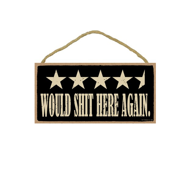 Wooden Sign - Shit Here Again-hotRAGS.com
