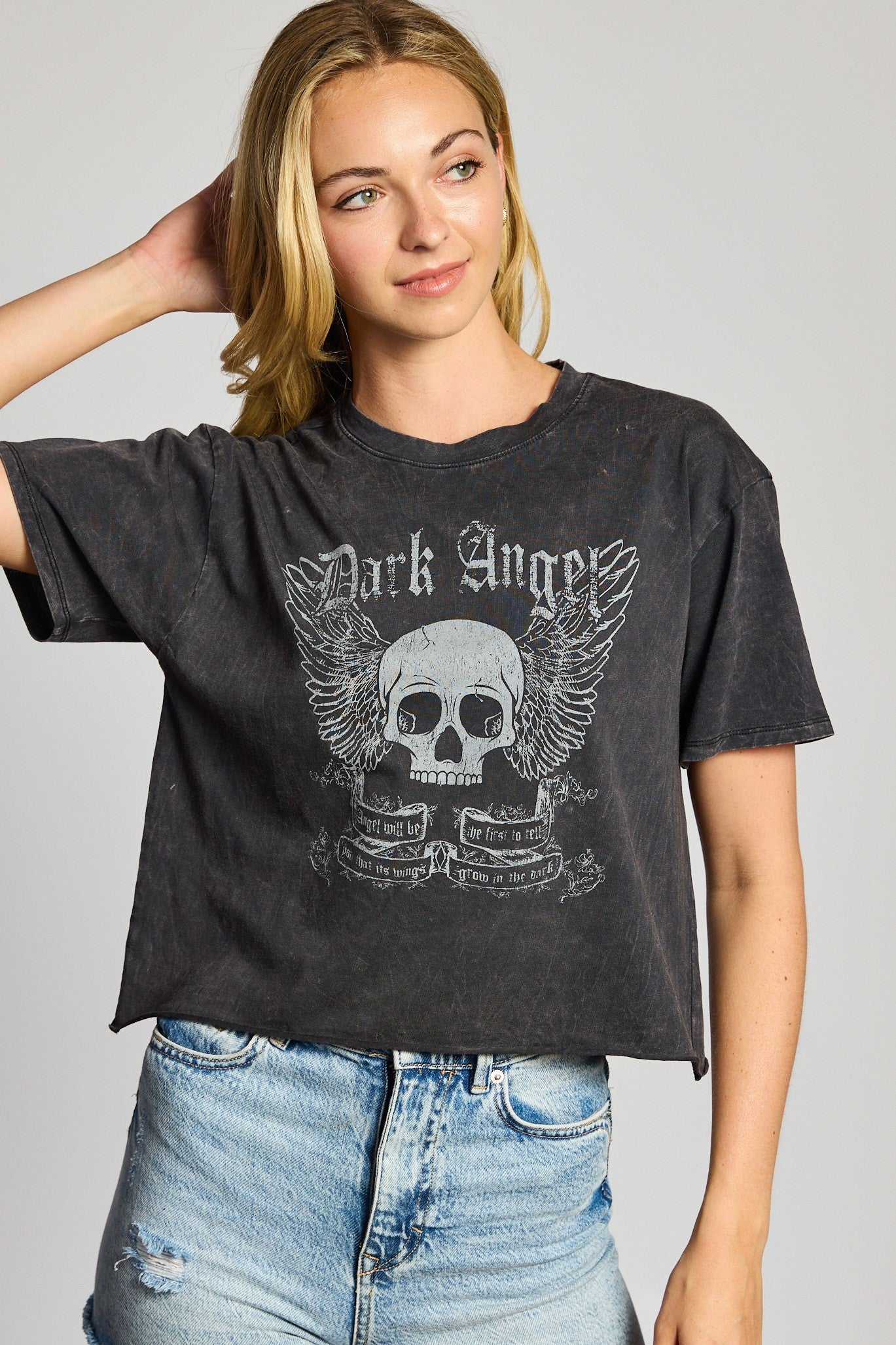 Jr Cropped T-shirt - Dark Angel - Raw Edge-hotRAGS.com