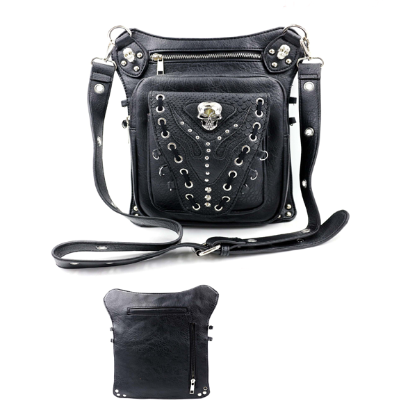 Bag - Shoulder Studded Skull-hotRAGS.com