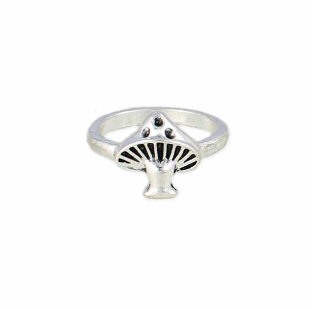 Ring - Silver Toadstool Mushroom Ring-hotRAGS.com