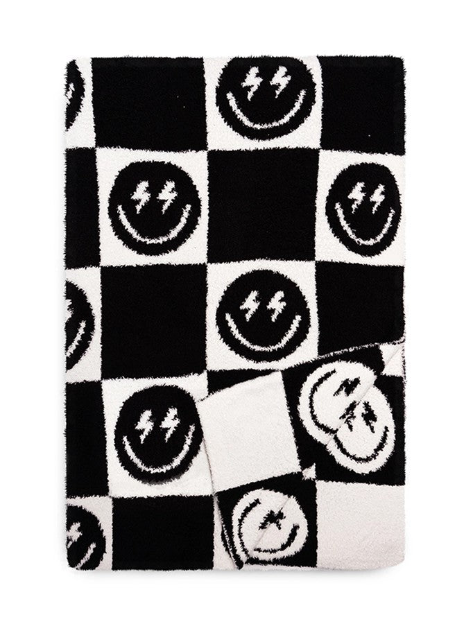 Blanket - Bolt Smile Black White-hotRAGS.com