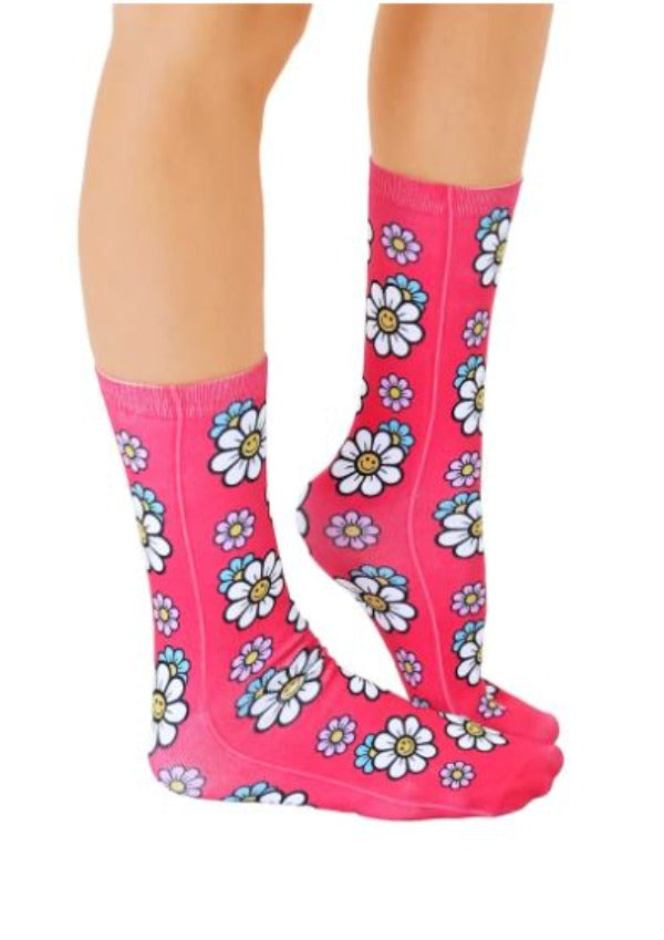 Socks - Smiley Daisy - Crew-hotRAGS.com