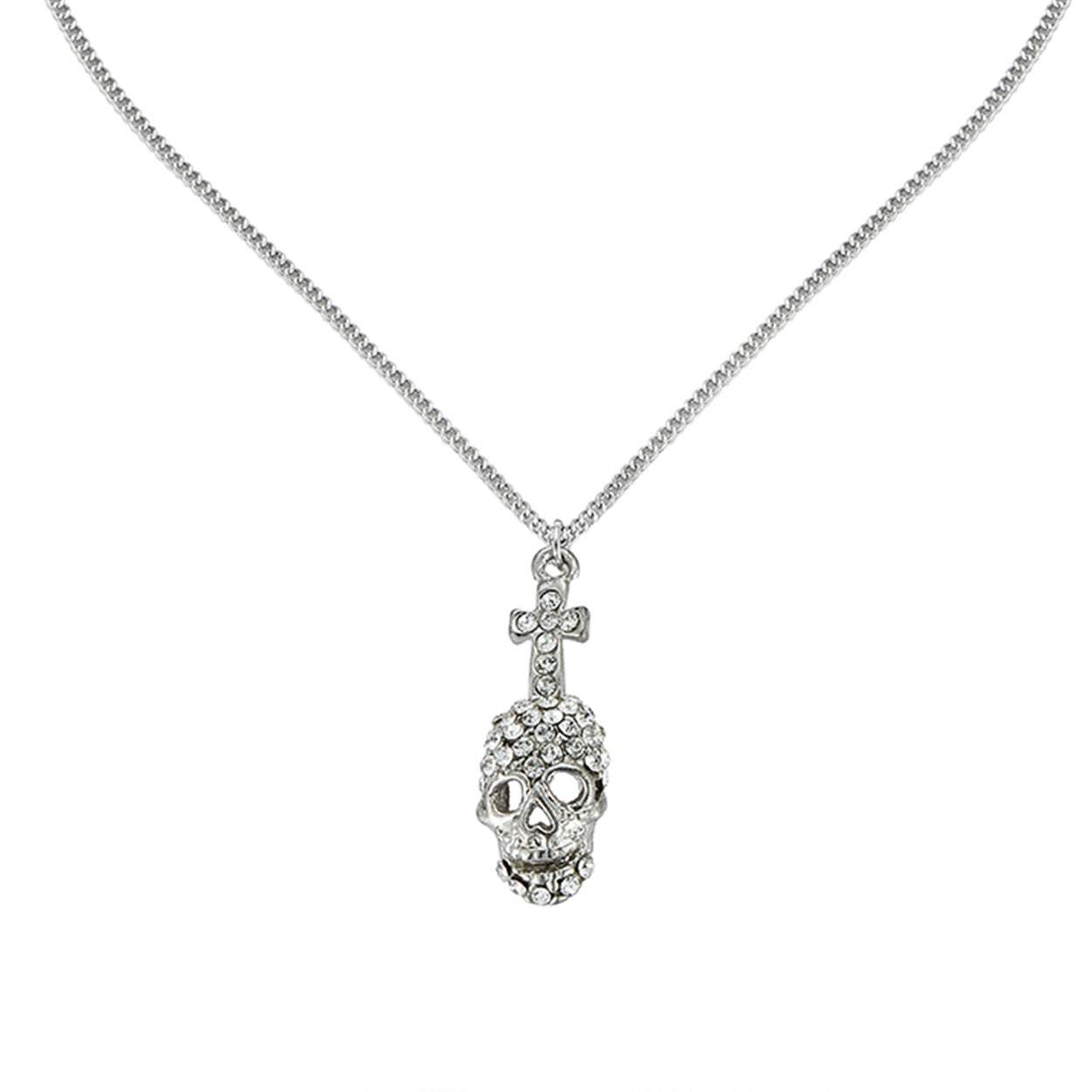 Necklace - Skull Cross - Silver-hotRAGS.com