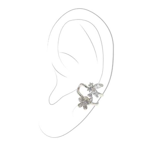 Earring Cuff - Butterfly -Silver-hotRAGS.com