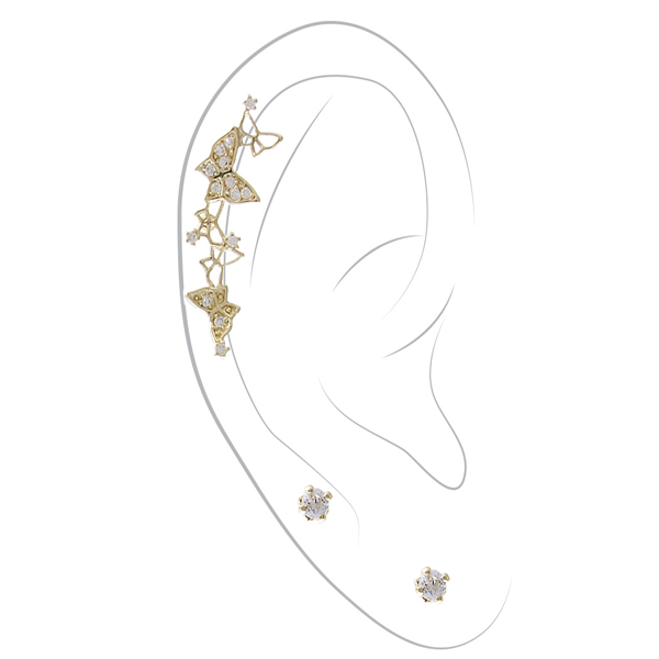 Earring - Butterfly Set - Gold-hotRAGS.com